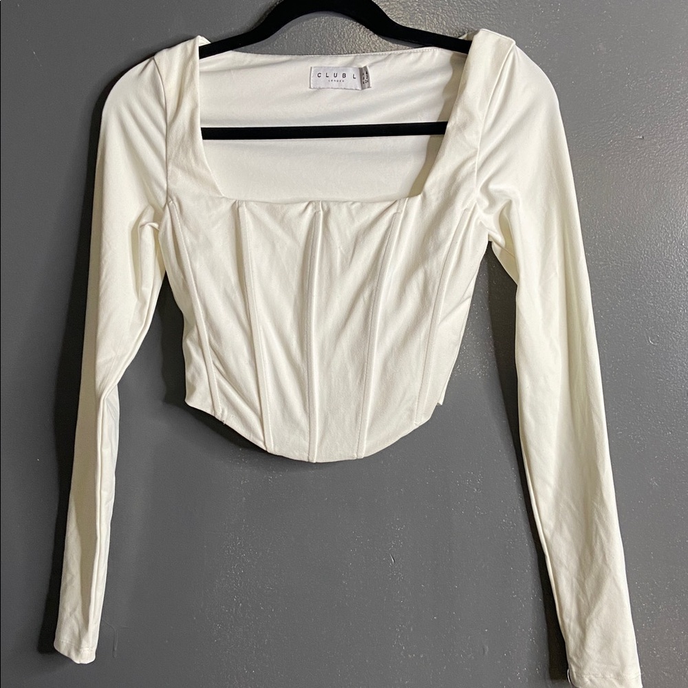 CLUBL London White Corset Top size 2 - Picture 2 of 6